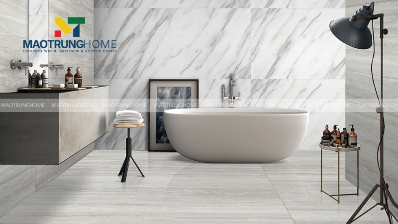 Mẫu gạch vân mây Carrara tinh tế