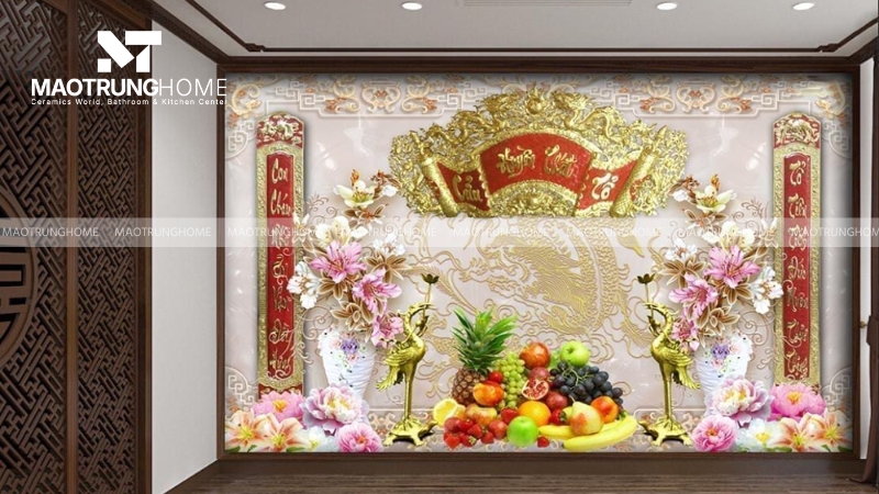 Phòng thờ ốp gạch tranh đẹp