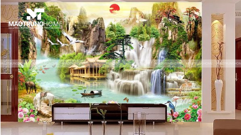 Gạch tranh phủ kính cường lực