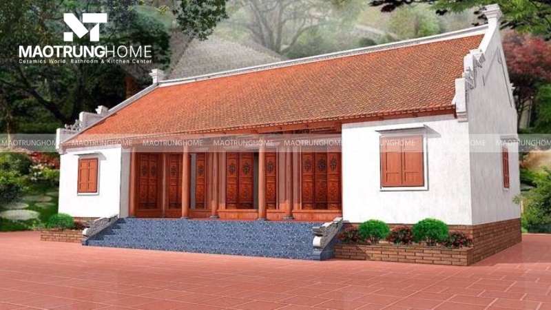 Nhà ngói 5 gian là loại hình nhà ở cấp 4 có cấu trúc hình khối chữ nhật