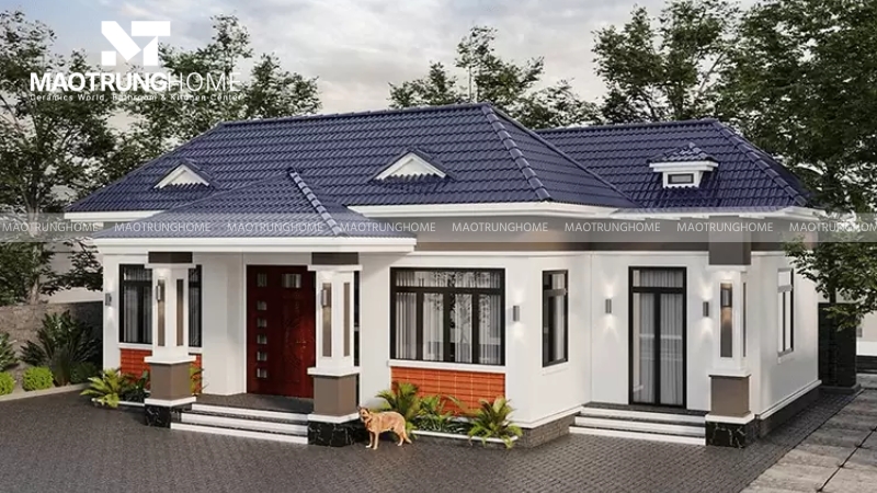 Mẫu nhà 5 gian 4 phòng ngủ cho gia đình đa thế hệ