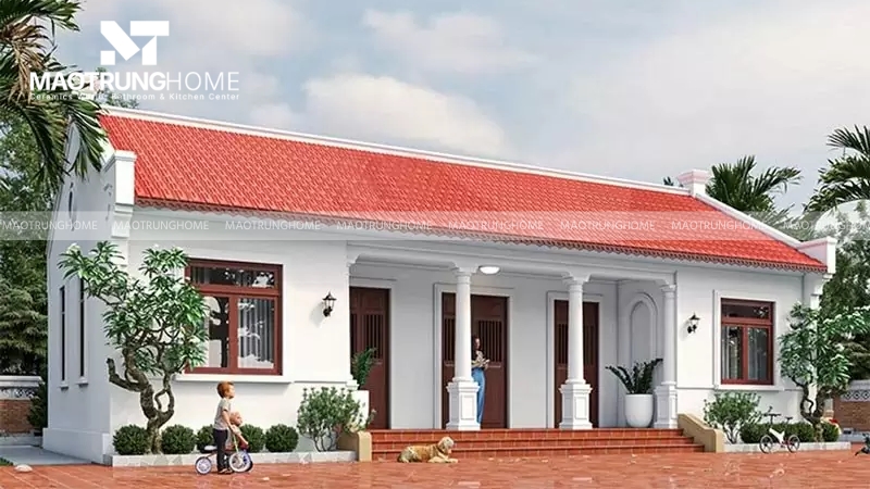 Sự giao thoa tinh tế giữa nét cổ kính của gạch thô và vẻ đẹp hiện đại của kính