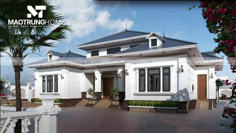 Bố cục cân đối mang lại cảm giác bề thế, sang trọng và hài hòa phong thủy