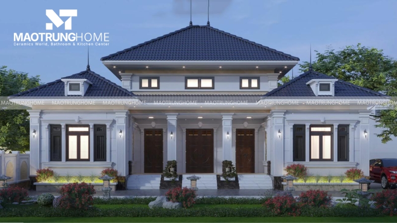 Mái Nhật có độ dốc vừa phải, mang nét thanh lịch và tinh tế
