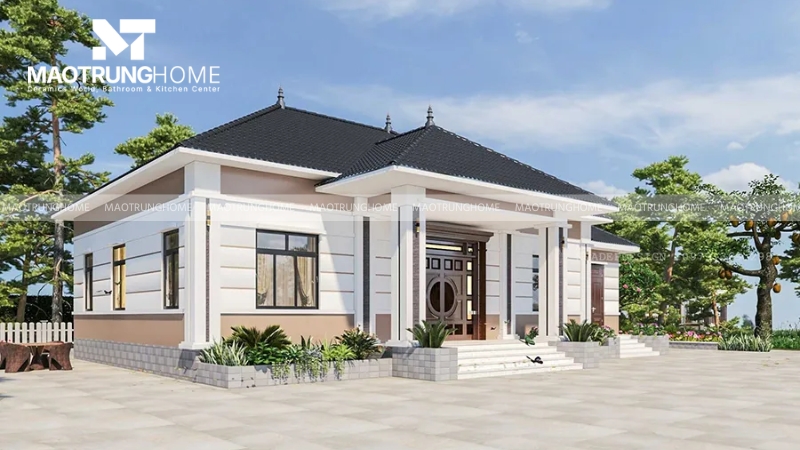 Mẫu nhà này ưu tiên diện tích cho các khu vực sinh hoạt chung