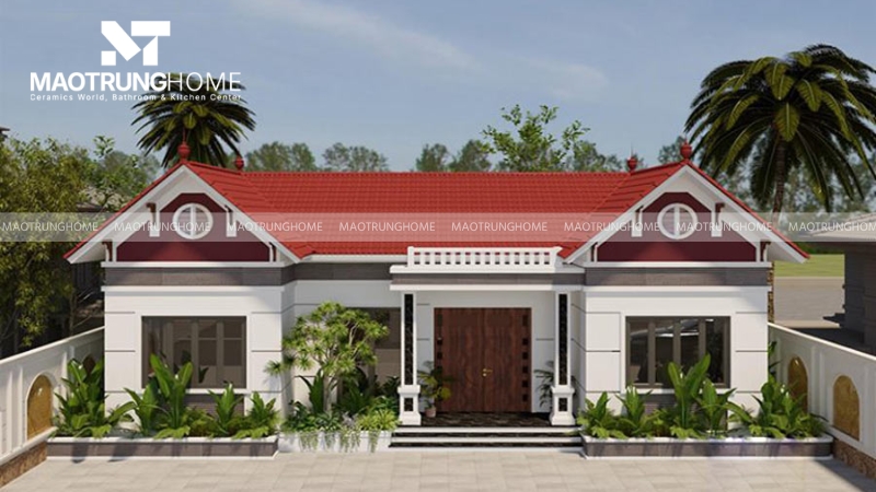 Mẫu nhà trệt mái ngói hiện đại và phá cách