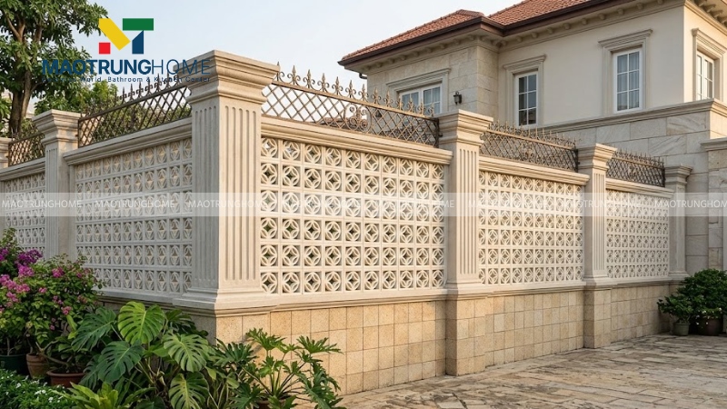 Mẫu gạch hoa gió truyền thống và cổ điển cho biệt thự