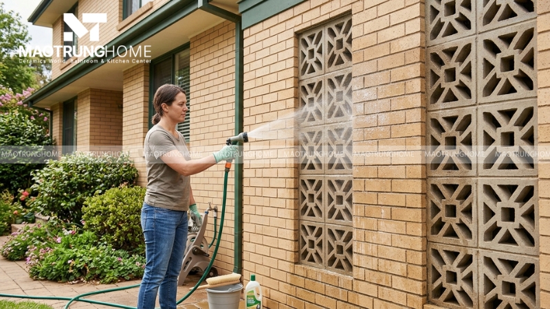 Sử dụng vòi xịt áp lực cao hoặc máy hút bụi công nghiệp để làm sạch bụi bẩn