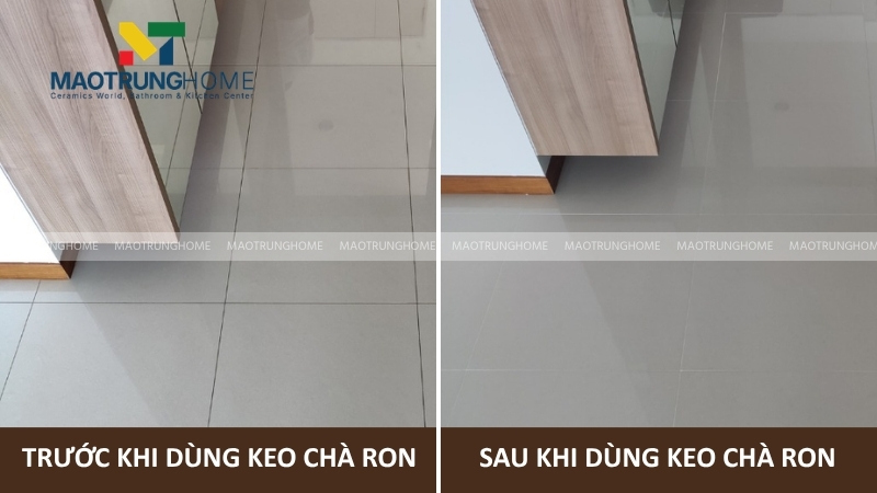 Chọn màu keo ron tệp với màu gạch lát để tạo bề mặt liền mạch và mở rộng không gian