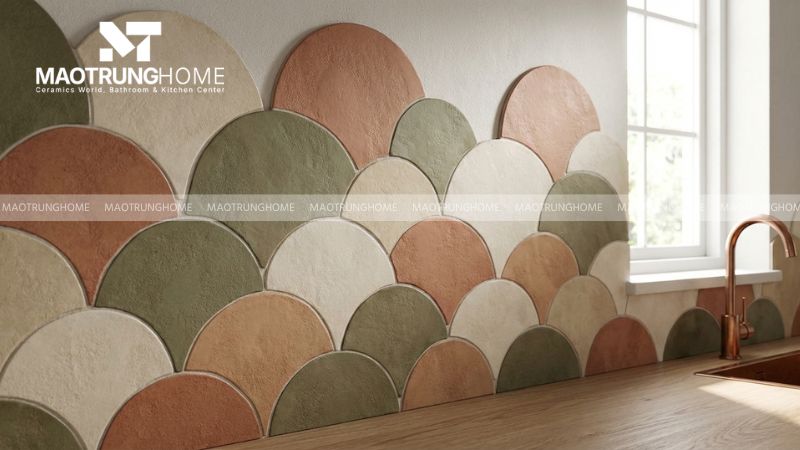 Bề mặt men nhám giúp tăng độ ma sát, hạn chế trơn trượt