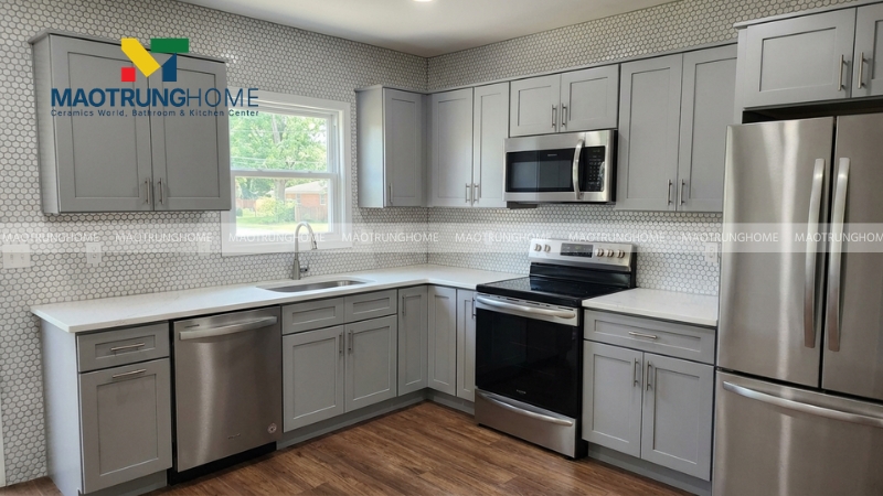 Gạch mosaic hình tròn đá tự nhiên