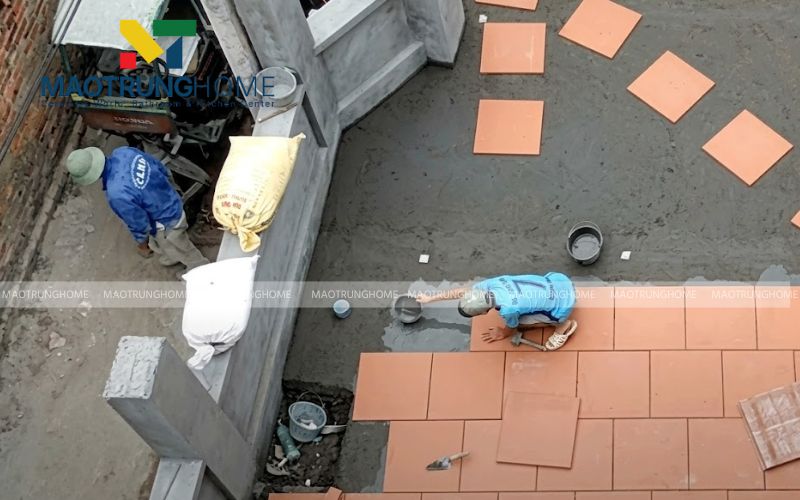 Quy trình ốp lát gạch nền đúng tiêu chuẩn.