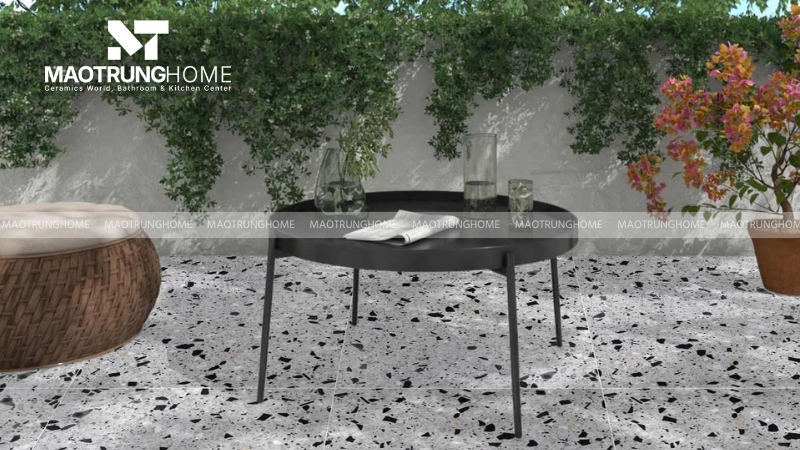 Việc sử dụng gạch terrazzo mang lại vẻ đẹp đậm chất Indochine