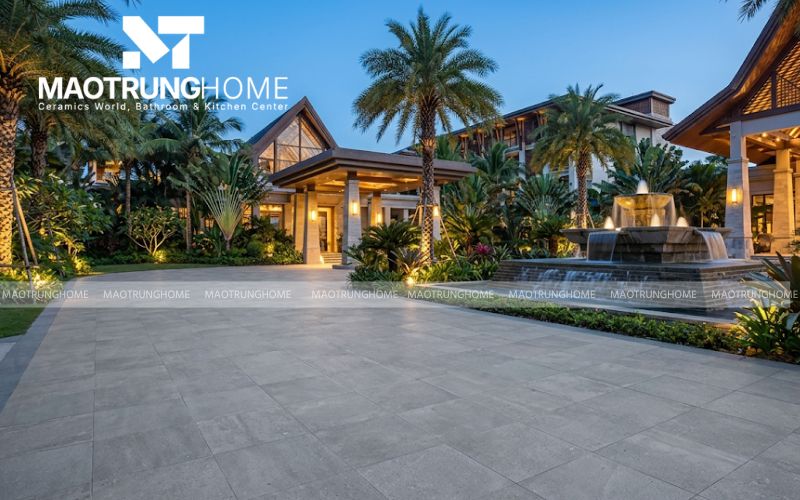 Không gian thư giãn với nền gạch Porcelain đá nhám cao cấp.