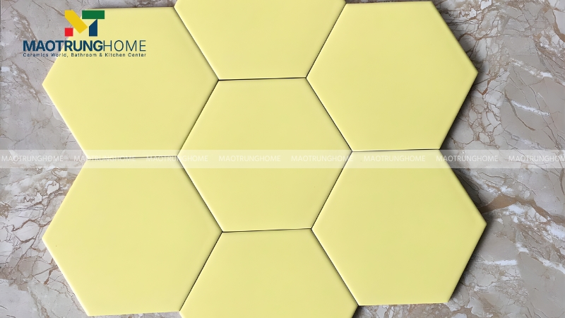Mẫu gạch lục giác trơn đơn sắc màu pastel