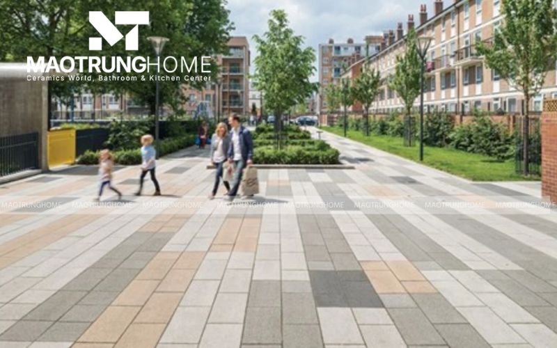 Giải pháp lát nền phố đi bộ và không gian công cộng bằng gạch terrazzo đa sắc.