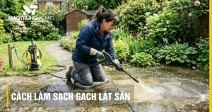 Cách làm sạch gạch lát sân sạch bóng, sạch rêu mốc cực nhanh