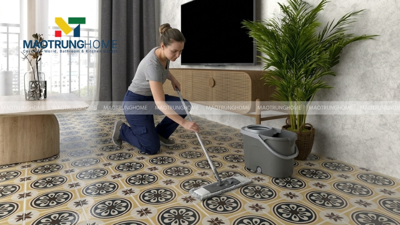 Lau sạch các vết bẩn, nước màu ngay khi vừa đổ ra sàn