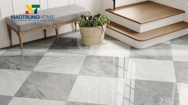 Ốp lát gạch đường chéo là phương pháp xếp gạch sao cho các cạnh tạo thành góc 45 độ so với trục tường chính