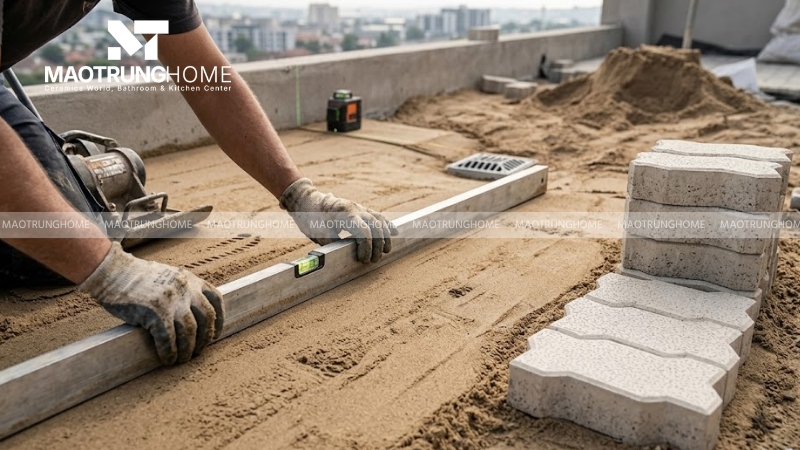 Xử lý nền móng và tạo độ dốc