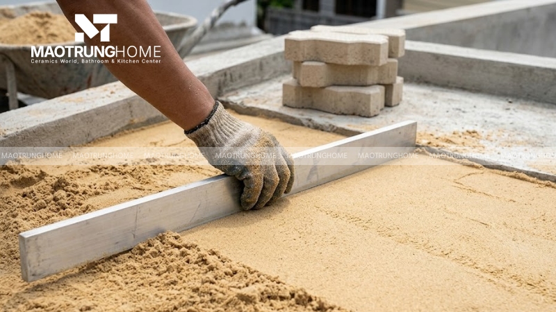 Trải lớp nền cát đệm