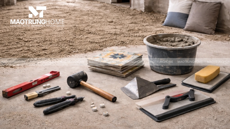 Dụng cụ thi công cần thiết cần chuẩn bị