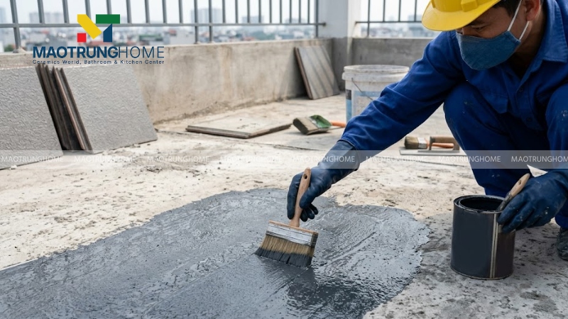 Vệ sinh bề mặt và xử lý chống thấm
