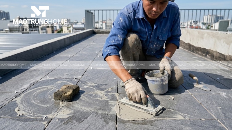 Chít mạch và vệ sinh bề mặt