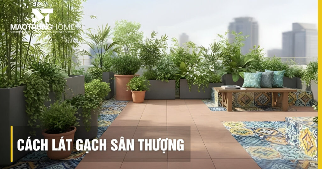 Cách lát gạch sân thượng chống thấm bền chuẩn kỹ thuật 2026
