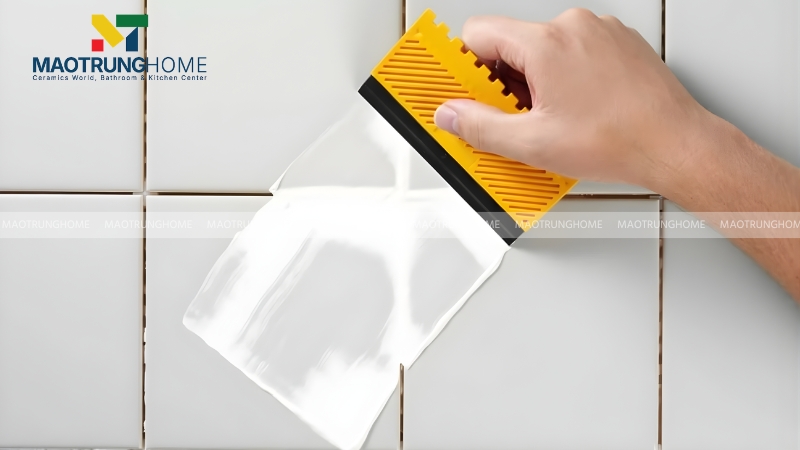 Chà ron gạch sau khi hoàn thiện quá trình thi công