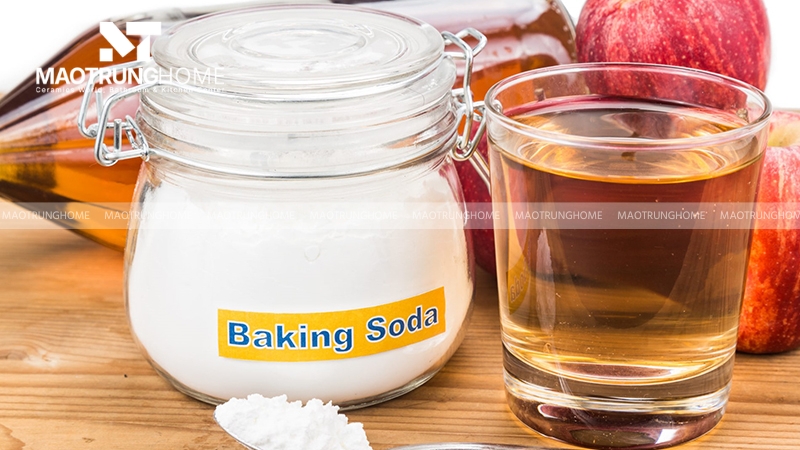 Hỗn hợp baking soda và giấm trắng