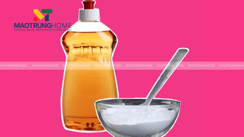 Hỗn hợp nước rửa chén và muối