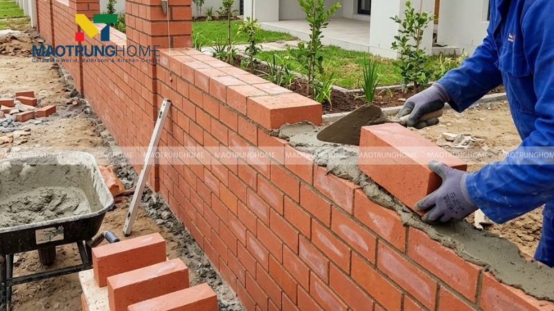 Gạch chỉ cho tường móng và tường bao ngoài chịu lực
