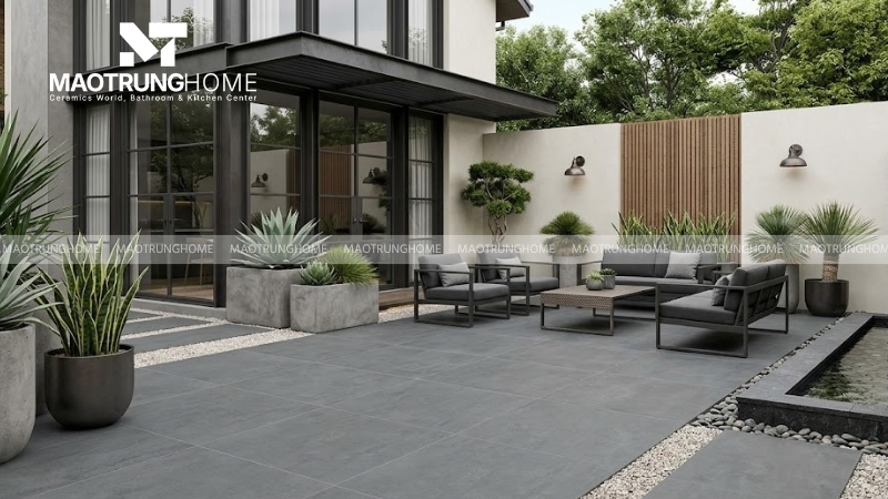 Mẫu gạch granite vân xi măng phong cách hiện đại (Mẫu 4)