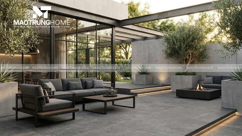 Mẫu gạch granite vân xi măng phong cách hiện đại (Mẫu 5)
