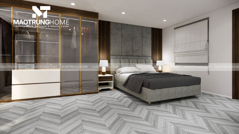 Gạch thẻ giả gỗ Ý Mỹ cho phòng ngủ (Mẫu 6)