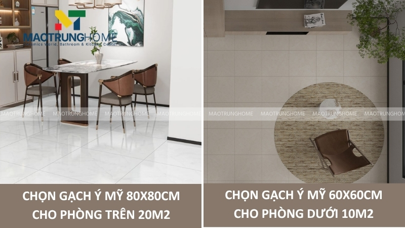 Cách chọn kích thước gạch theo diện tích