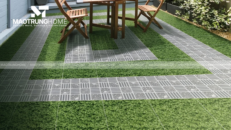 Gạch họa tiết giả sỏi và giả cỏ định hình (Gạch 5)