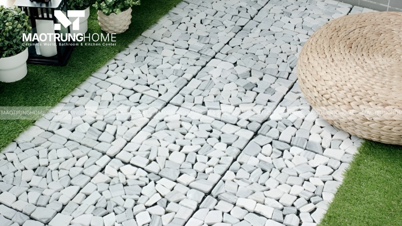 Gạch họa tiết giả sỏi và giả cỏ định hình (Gạch 1)