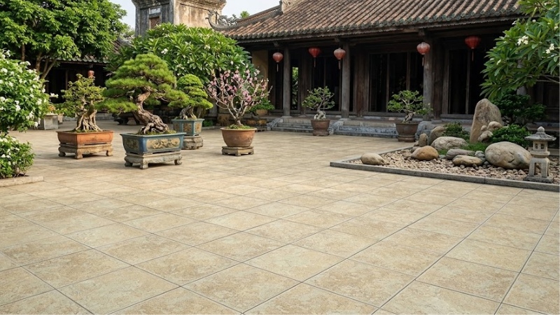 Gạch porcelain nhám giả cổ chống rêu mốc (Mẫu 4)