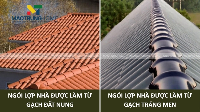 Gạch ngói lợp nhà đất nung và ngói tráng men
