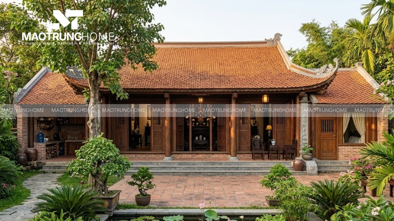 Mẫu nhà 3 gian 2 chái mái ngói (Mẫu 2)
