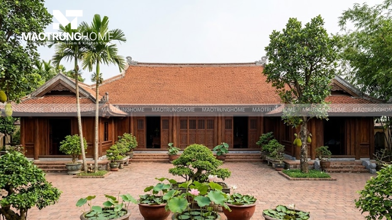 Mẫu nhà 3 gian 2 chái mái ngói (Mẫu 3)