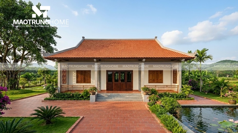 Mẫu nhà 3 gian mái ngói cách tân (Mẫu 2)
