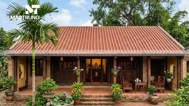 Mẫu nhà 3 gian mái ngói truyền thống (Mẫu 1)