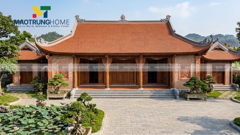 Mẫu nhà 3 gian 2 chái mái ngói (Mẫu 1)