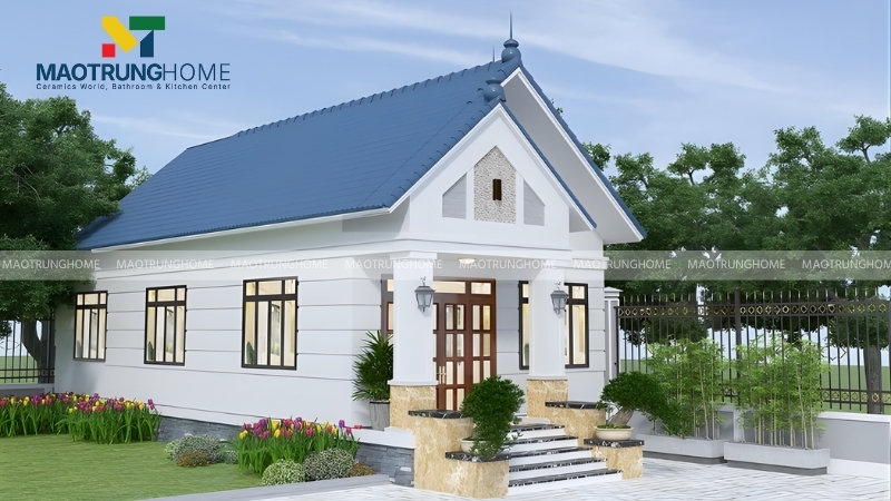 Nhà cấp 4 mái Thái nổi bật với hệ mái có độ dốc lớn