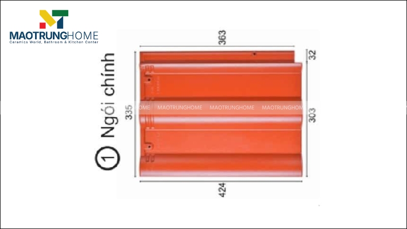 Ngói có kích thước càng lớn thì số lượng viên trên 1m2 càng ít