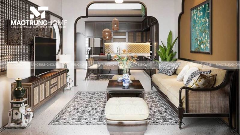 Không gian Indochine được thiết kế theo hướng mở