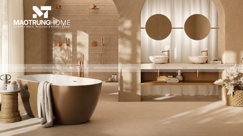 Ứng dụng phong cách wabi sabi cho không gian phòng tắm